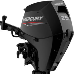 25 hp Mercury Outboard, Electric Start, Tiller Handle, EFI