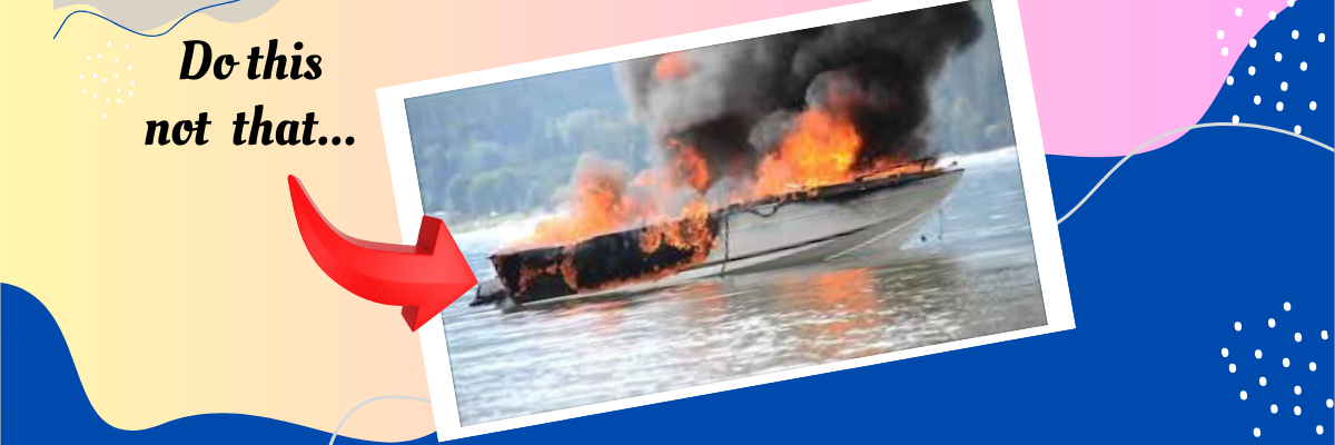 a boat on fire on water